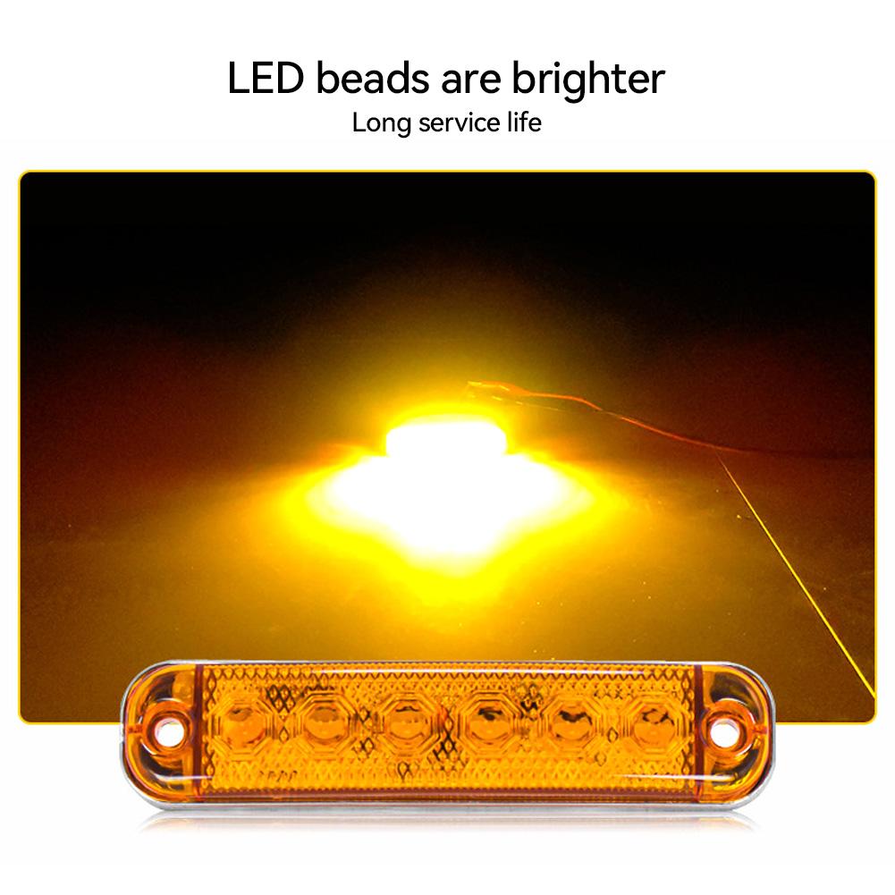 12V- 80V 6LED Trailer Side Clearance Marker Lamp Warning Lens Flashing Lights Truck Side Marker Lamp Marker