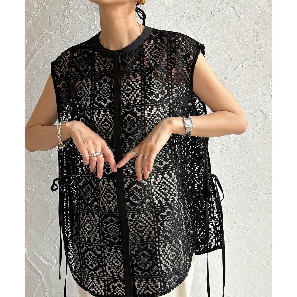 Dimanaf 2025 Summer Shirt Women Lace Blouse Sleeveless  Fashion Tops Tees Loose Tees New White