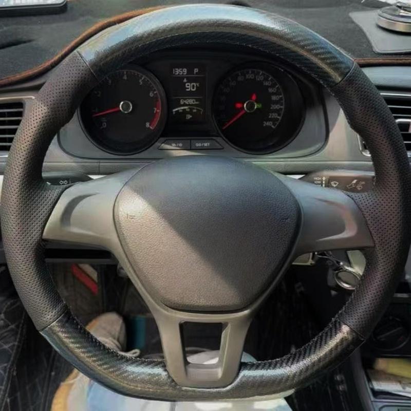 Car Steering Wheel Braid Cover 100% Fit For Volkswagen VW Golf 7 Mk7 Touran Up New Passat B8 Car Products Steering Wrap