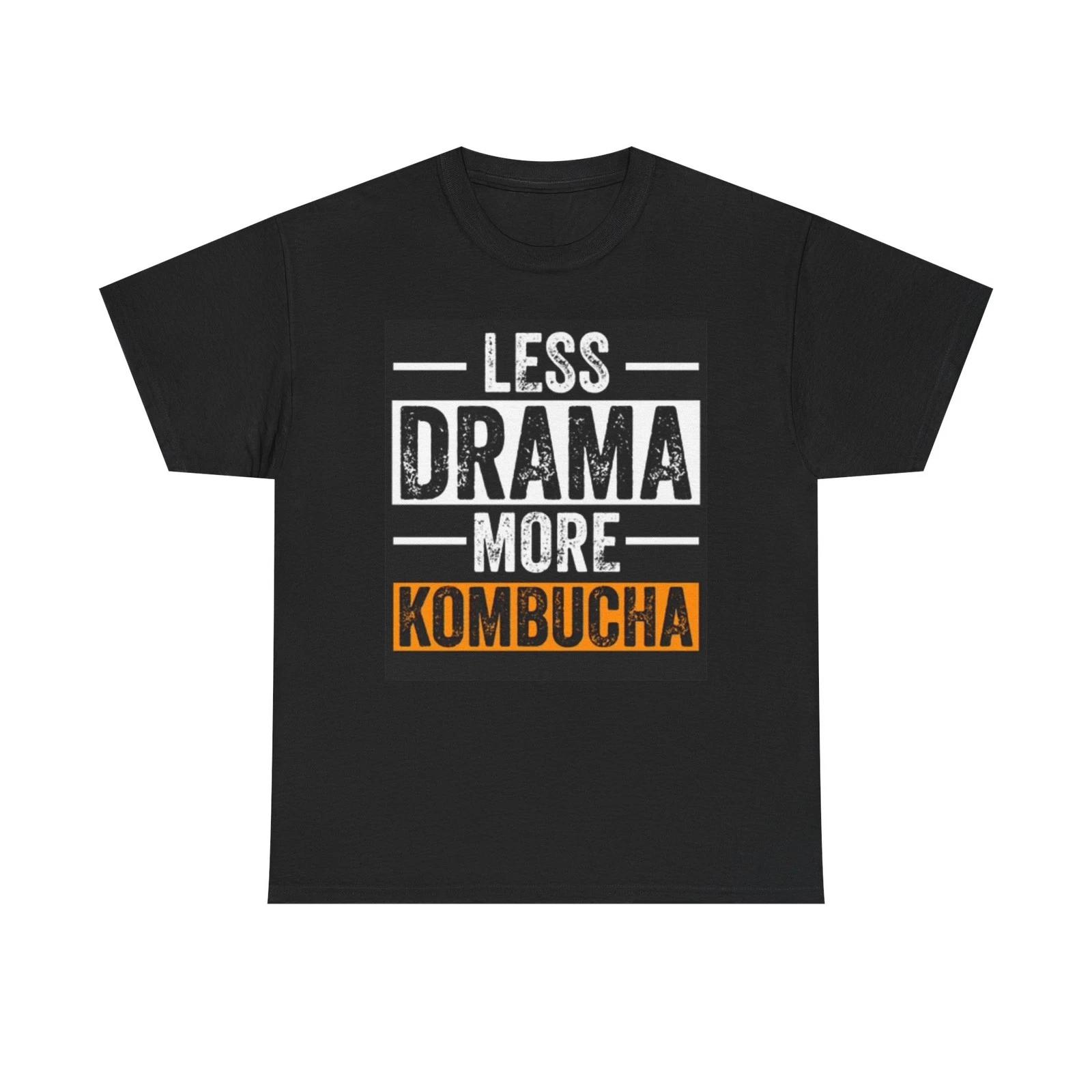 

Less Drama More kombucha Graphic T Shirt Funny Unisex Heavy Cotton Tee S