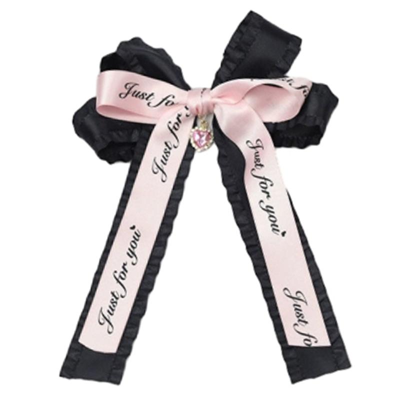 Cute Hair Clip with Heart Ribbon Bowknot Hairpin Easy To Use Suitable for Women Perfect for Daily Life Parties Weddings