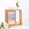 Creative Rotating Solid Wood 6-inch Photo Frame with Logo Customization - Multifunctional Tabletop Stand for Photos.