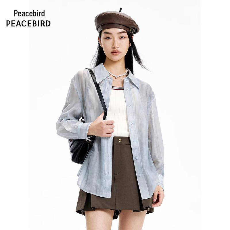 PEACEBIRD Women s Ombre Long Sleeve Shirt L