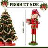 38cm Nutcracker Elfs Figures Decor Wooden Nutcracker Christmas Interior Decoration for Fireplace Child Dining Table