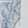 1 STÜCK NAPEARL Retro High-End Perlen-Spitzenkante Bedruckter transparenter Vorhangkopf für Küche, Schlafzimmer, Wohnzimmer, Fensterdekoration