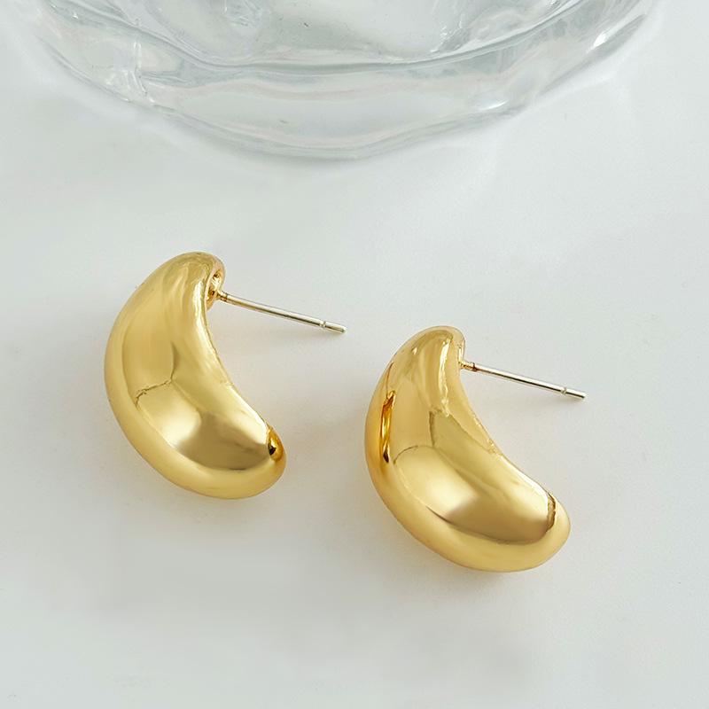 French Luxury C-Shaped S925 Silver Stud Earrings: Elegant and Stylish Design for Women