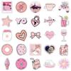 50 Cartoon Pink Girl Doodle Stickers Suitcase Guitar Skateboard Waterproof Stickers Girl Style