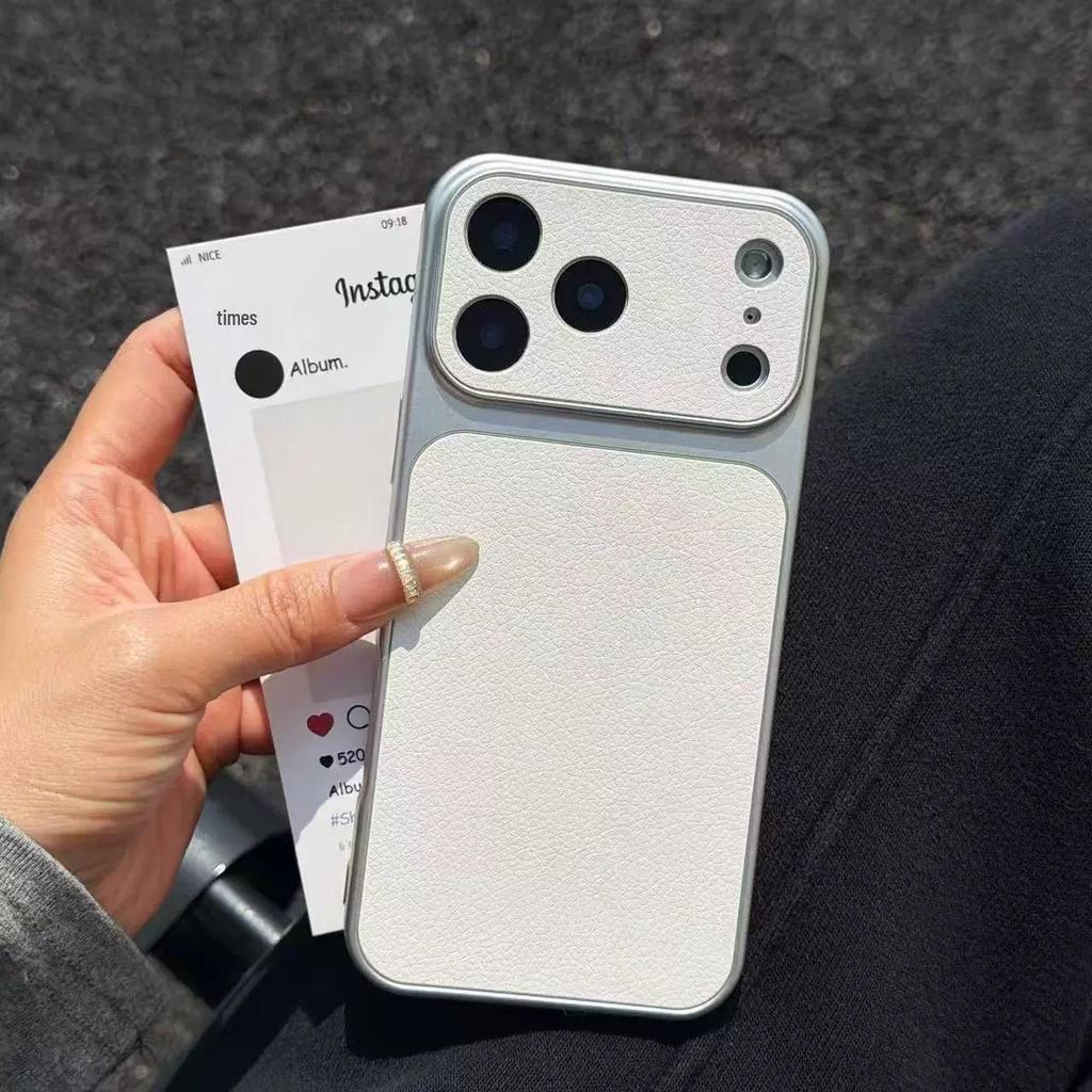 Premium Lychee Grain Leather Case for iPhone 17 Pro, 16, and 15 - Full Coverage Protection