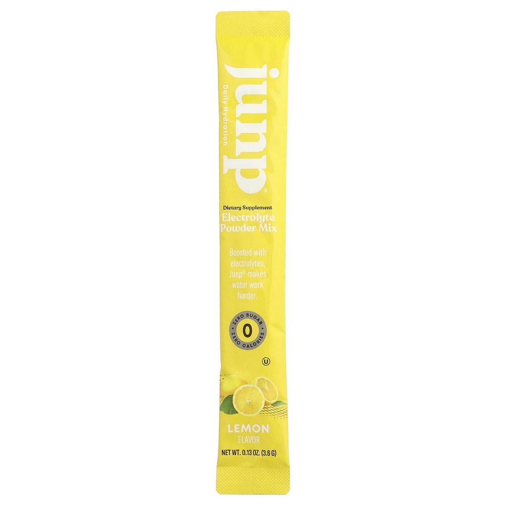 JUNP Hydration, Electrolyte Powder Mix, Lemon, 5 Stick Packs, 3.6g (0.13oz) Each