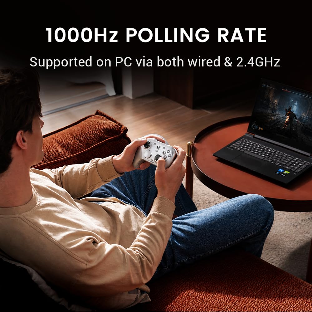GameSir G7 Pro Wireless Game Connection Compatible with Xbox Series Hall Effect TMR 1000Hz Polling Gyro Audio Licensed by Metallic Silver Controller,