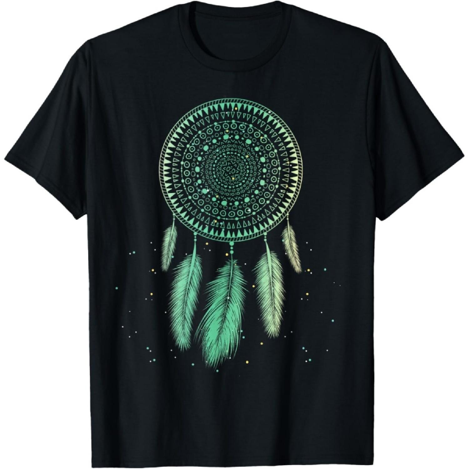 Dream Catcher Spiritual Boho Mystical Dreamy Native American T-Shirt S чёрный