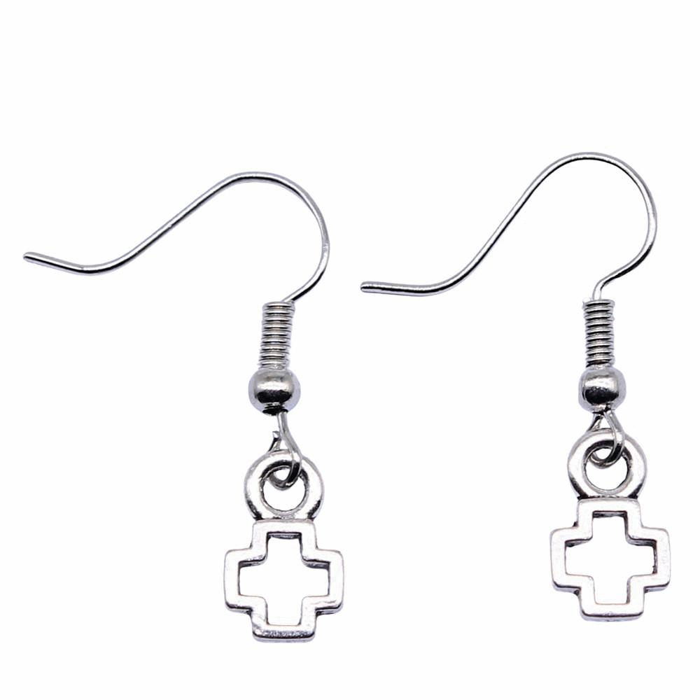 Cross Dangle Earrings Minimalist Gothic Christian Symbol Drop Earrings Girl Jewelry