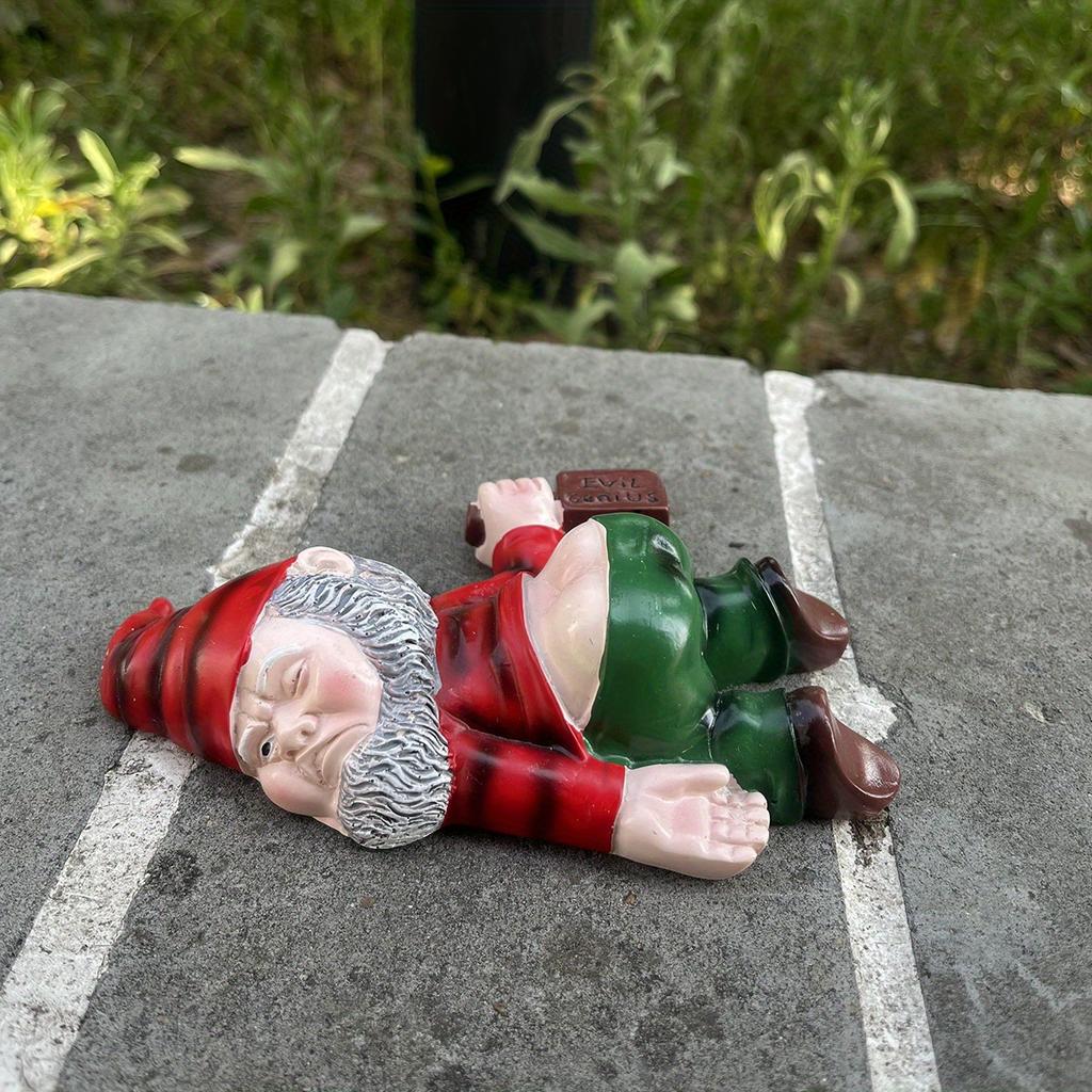 1pc Large Drunken Funny Garden Gnome Statue - 15cm Resin Art Deco Figurine with Weatherproof Coating for Yard Lawn Porch Decor