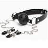 Erotic Nipple Clamp & Ball Gag Set - Couples SM Restraint Kit