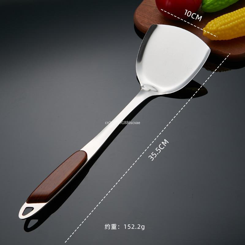 1Pcs Stainless Steel Wooden Handle Cooking Utensil Spatula Shovel Spaghetti Rice Spoon Colander Kitchenware Kitchen Accessories