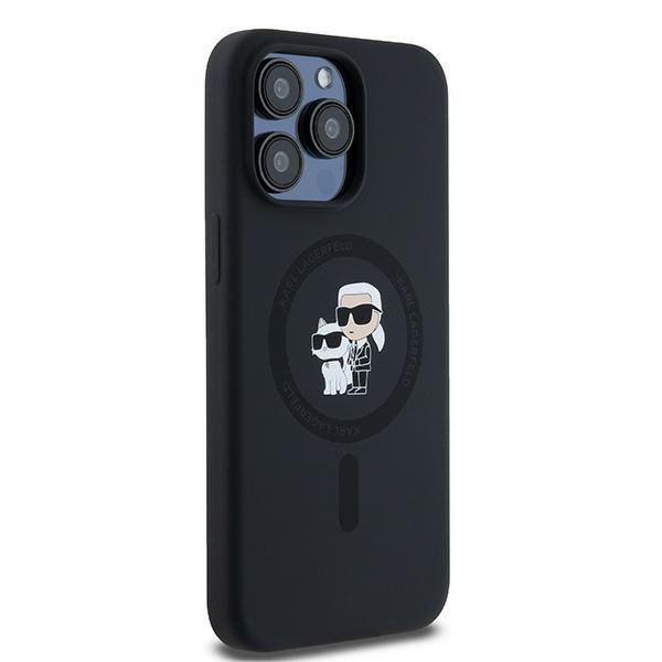 Karl Lagerfeld Klhmp15Xscmkcrhk Iphone 15 Pro Max 6.7 Czarny/Black Hardcase Silicone Karl & Choupette Ring Magsafe