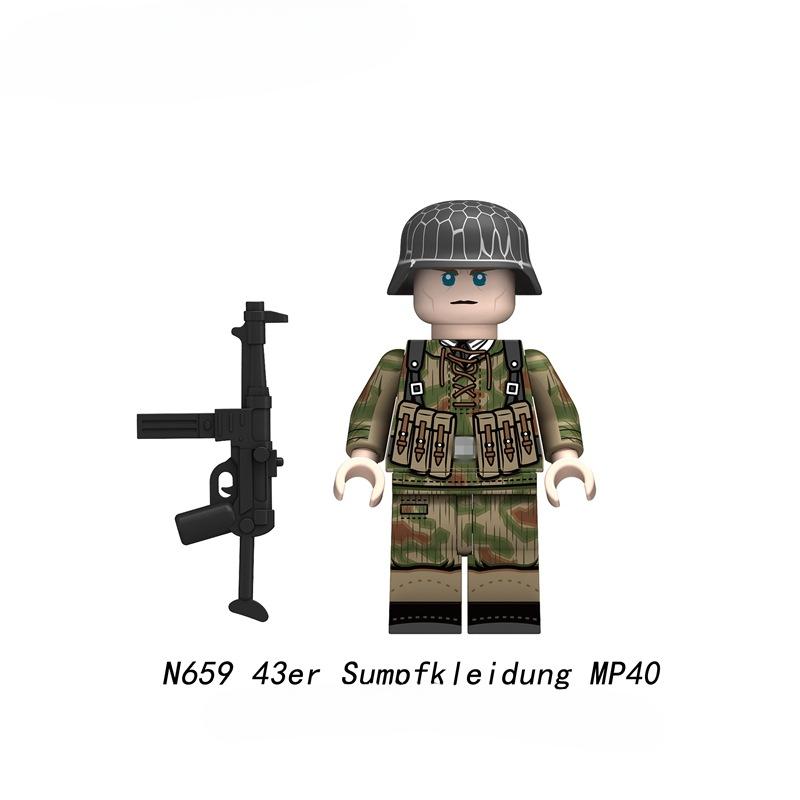 

43-й размер Болотная одежда Мини Экшн-фигурки Кирпичики Конструктор Куклы 98K MG42 MP40 STG44 Сборные игрушки для детей N657-660