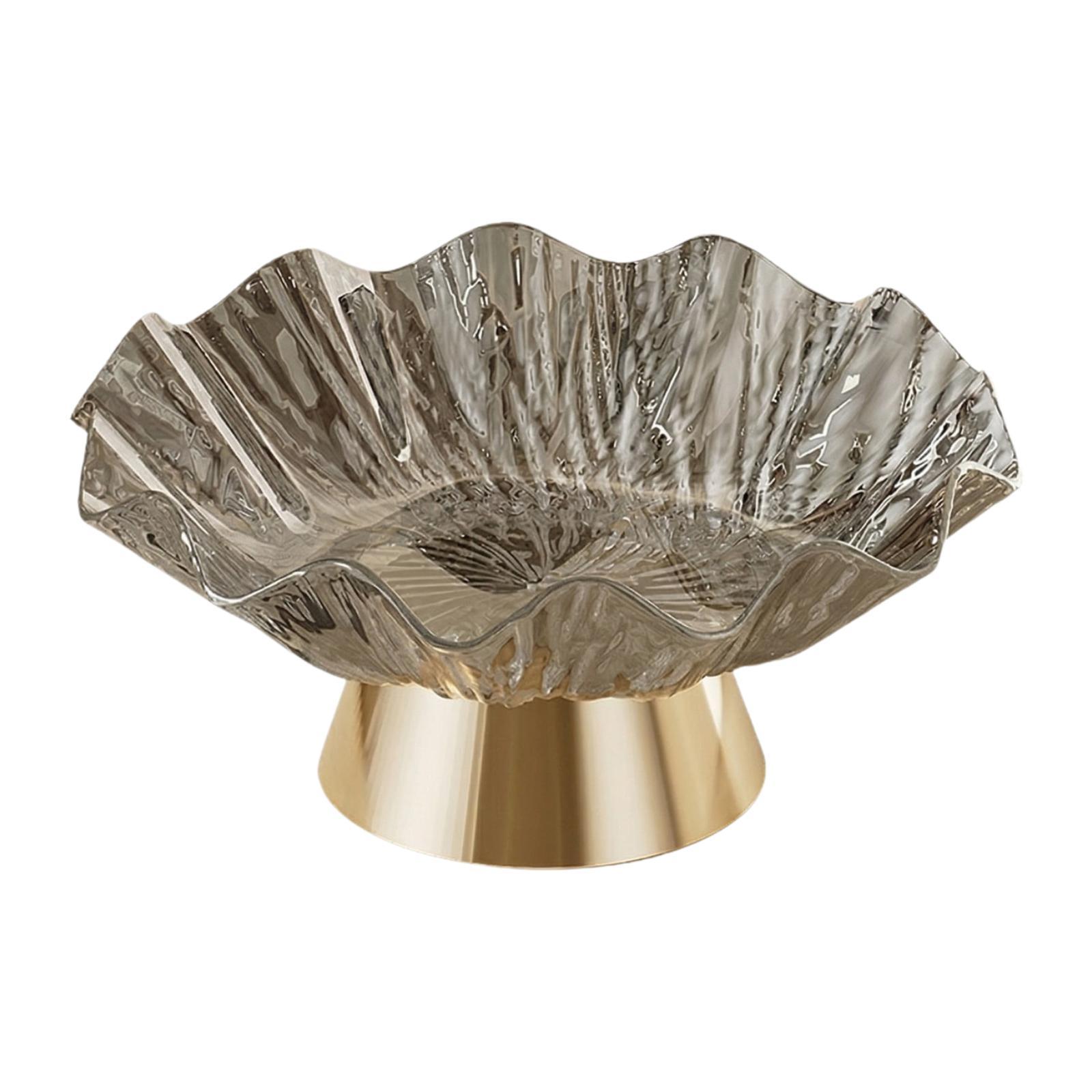 

Modern Footed Fruit Plate Multi Use Organizer Tray for Elegant Dining Table Decoration and Party серый
