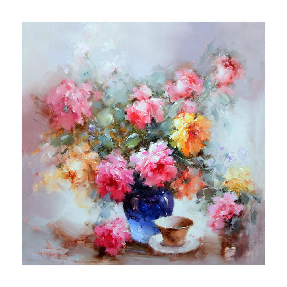 

Абстрактная акварельная картина маслом красного и оранжевого цветка на холсте, постер и принт, картина, настенное искусство, куадрос, украшение для дома, комнаты 50x50cm