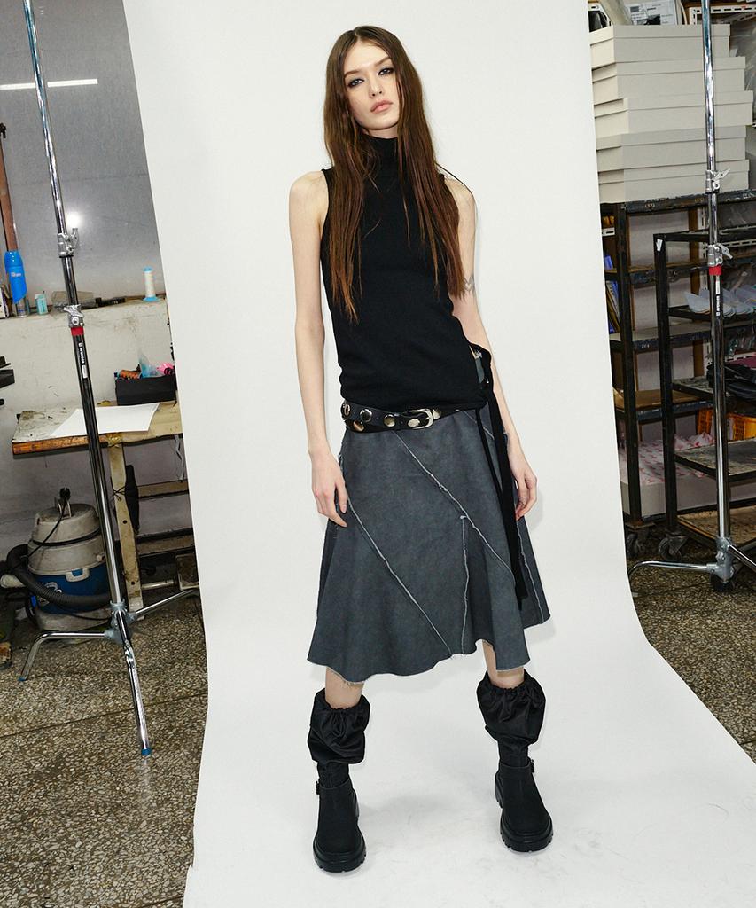 Khiho City Buckle Slouch Rain Boots 2 Colors