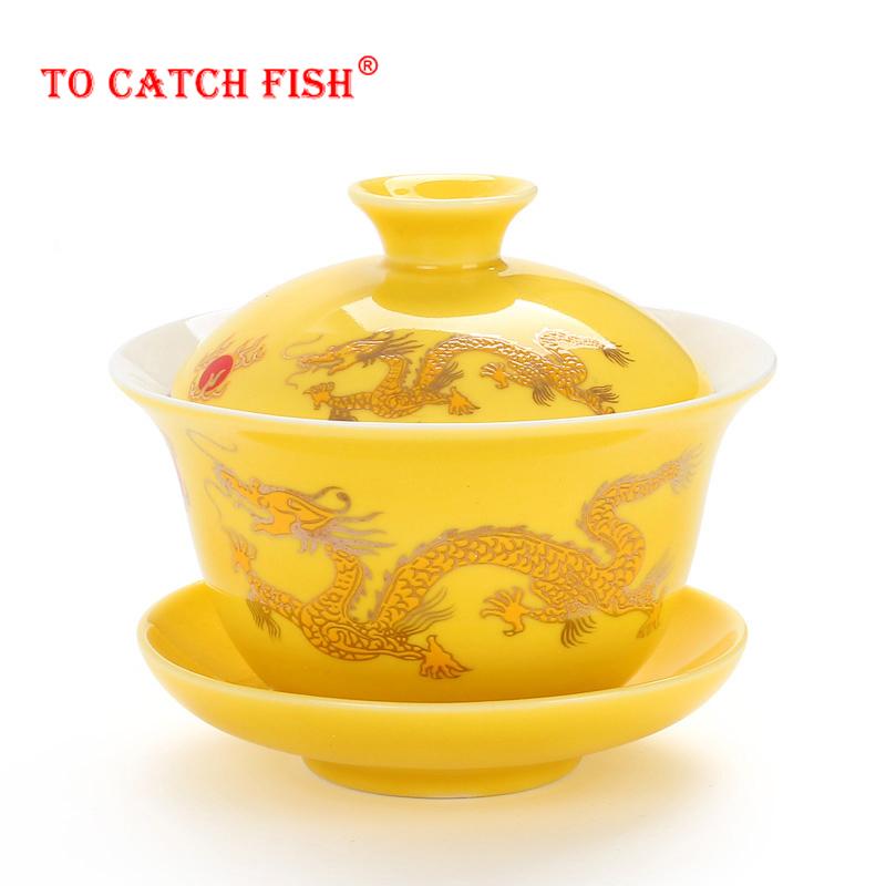 Chinese Traditions Gai Wan Tea Set Bone China Tea Sets Dehua Gaiwan Tea Porcelain Pot Set For Travel Beautiful And Easy Kettle