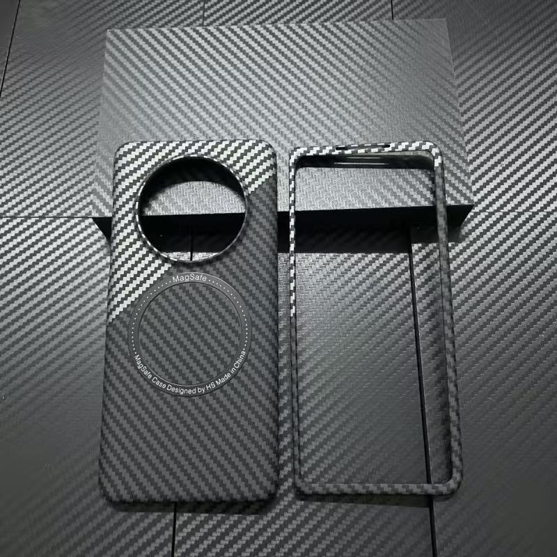 Magnetic Ultra Slim Case For VIVO X Fold 3 Pro Case Matte Hard PC Carbon Fiber Texture Pattern Phone Cover Shockproof Bumper