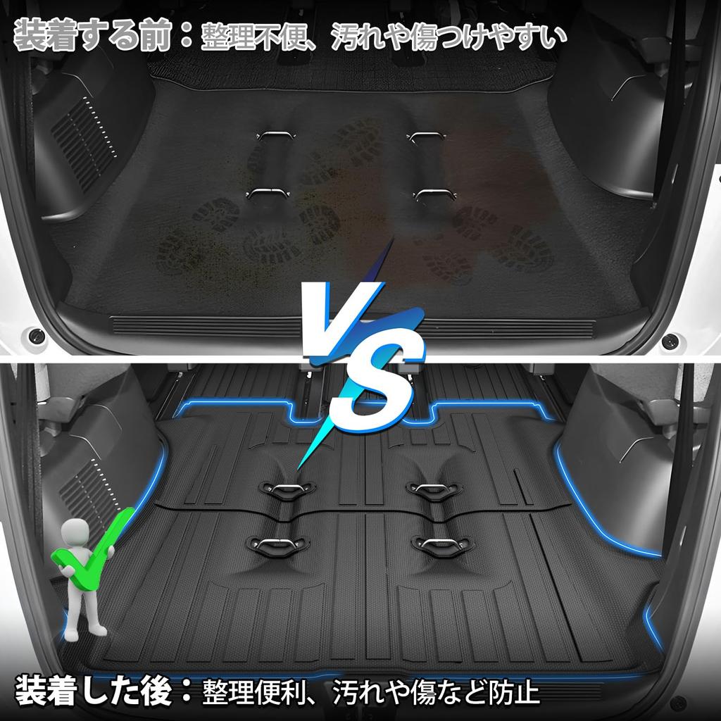 Jiooy Honda Freed GT Series Floor Second Floor and Luggage Tray Gasoline 3D Waterproof Trunk Mat with High and Design Set for Freed GT Series Gasoline