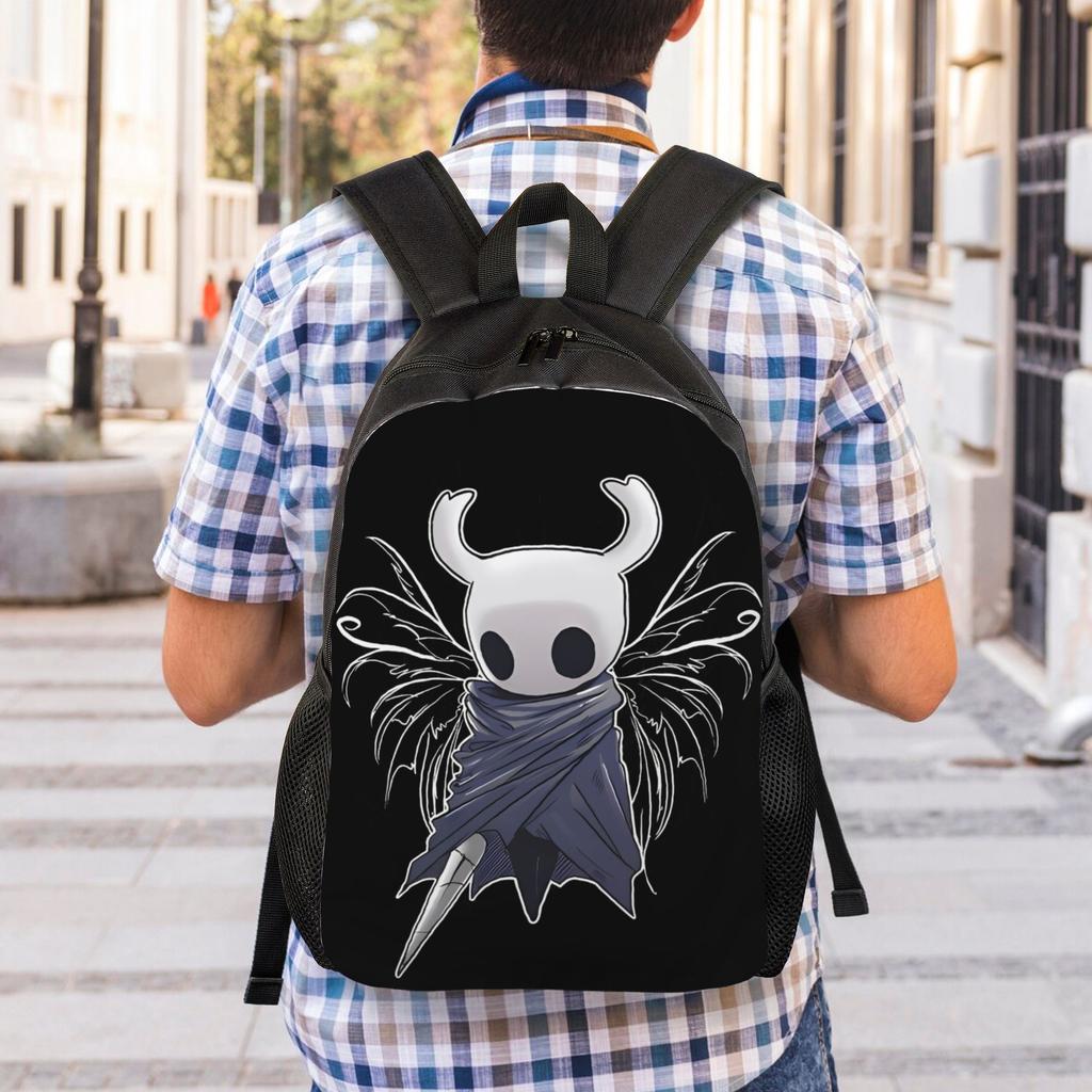 Zaino da Gioco Hollow Knight per Uomo Donna Casual Scuola Superiore Lavoro Daypack Fumetto Fantasma Borsa a Spalla per Laptop Regalo