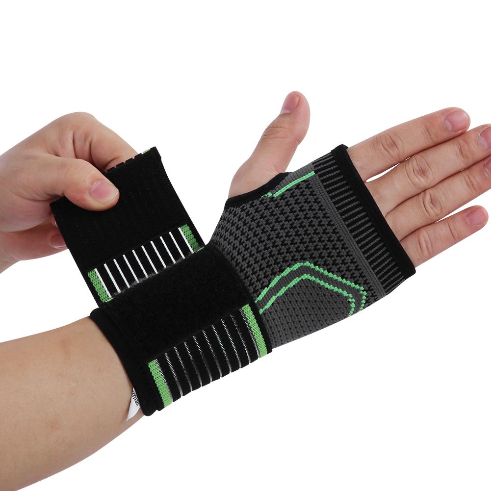 Sport Protection Wristband Bracer Hand Wrist Guard with Pressure Belt(M)