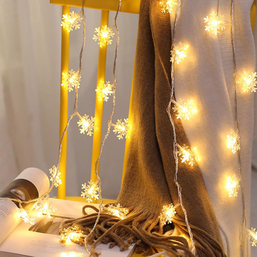 Fairy Lights String Snowflake Lamp Home Warm Lamp Decor Christmas Party