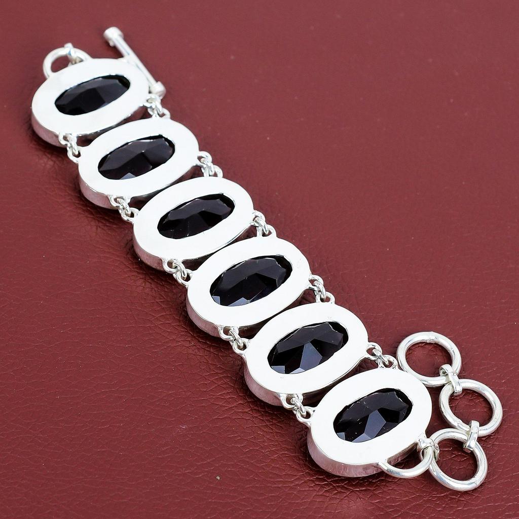 Faceted pink amethyst bracelet handmade unique jewelry natural gemstone bracelet 925 sterling silver adjustable chain bracelet gifts for her