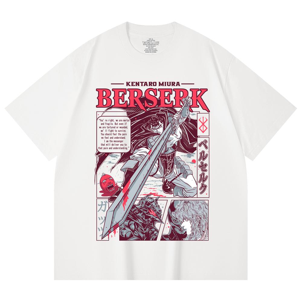 230 Gsm 100% Cotton Berserk V1 Guts Print Unisex Heavy Cotton T Shirt