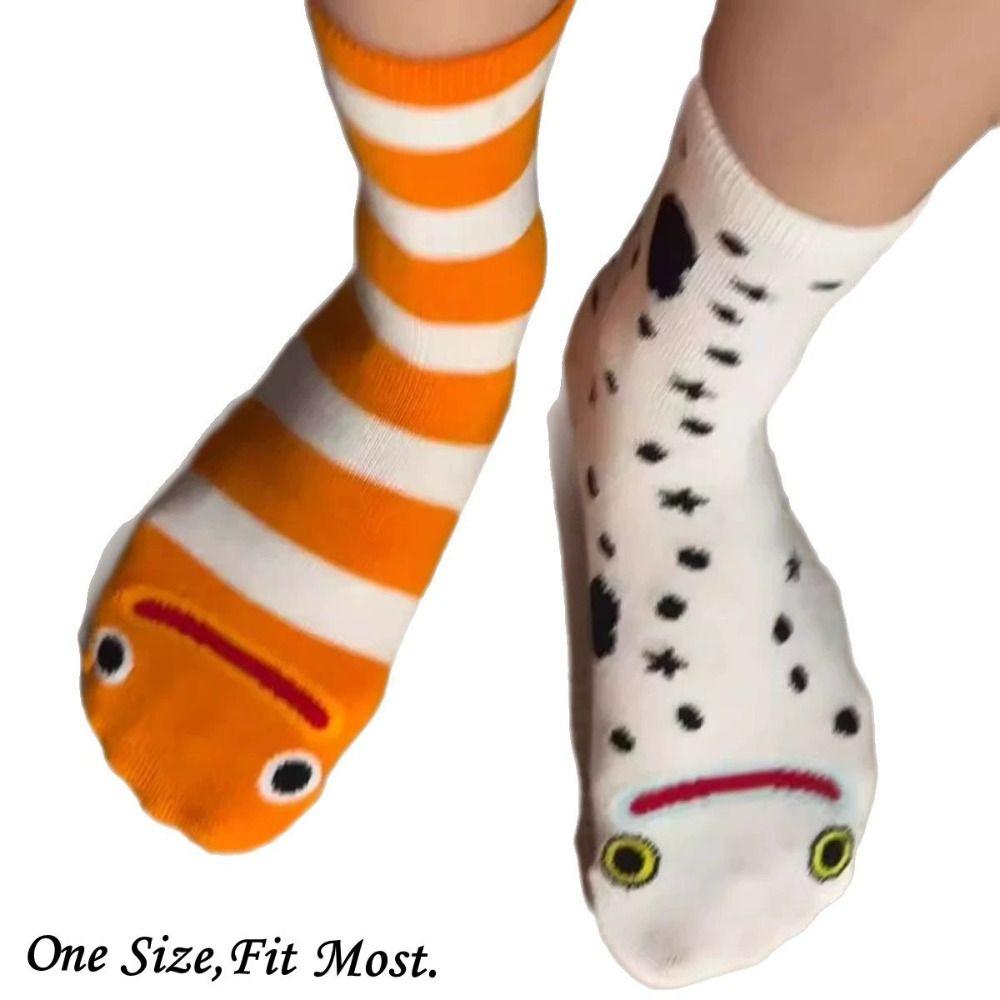 Cotton Stripes Socks Harajuku Street Mid Tube Socks New Cartoon Eel Socks