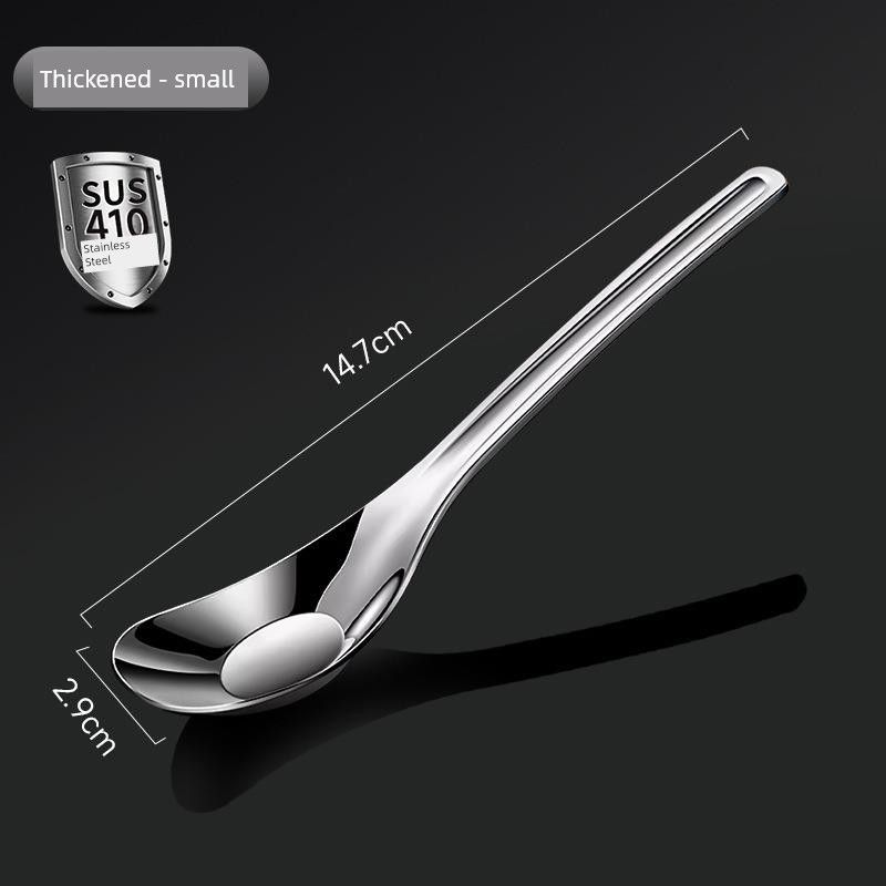 German Stainless Steel Spoon 410 Baby Feeding Spoon Household Soup Spoon Small Soup Spoon Complementary Food Spoon Thickened Small Size