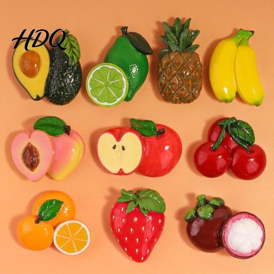 Metal Surfaces Decorative Magnets 3D Simulated Fruit Refrigerator Magnet Resin Shape Fridge Office Cabinet Memo Holders Theme Decoration for Kitchen