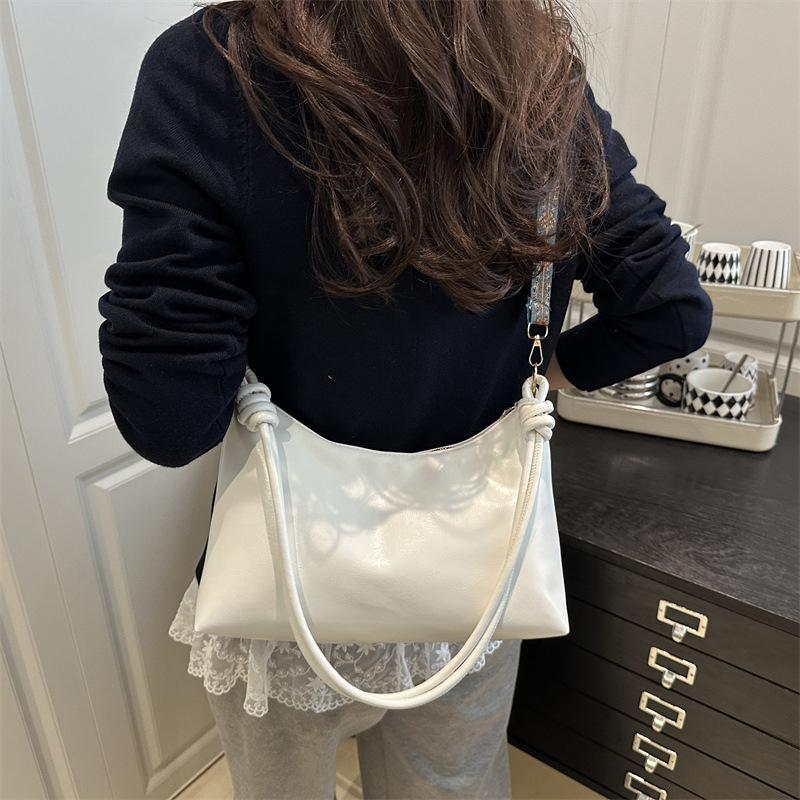 New Fashionable Women's Bag High-end Soft Leather Texture Single Shoulder Bag Women's Crossbody Bag Geometric Wide Shoulder