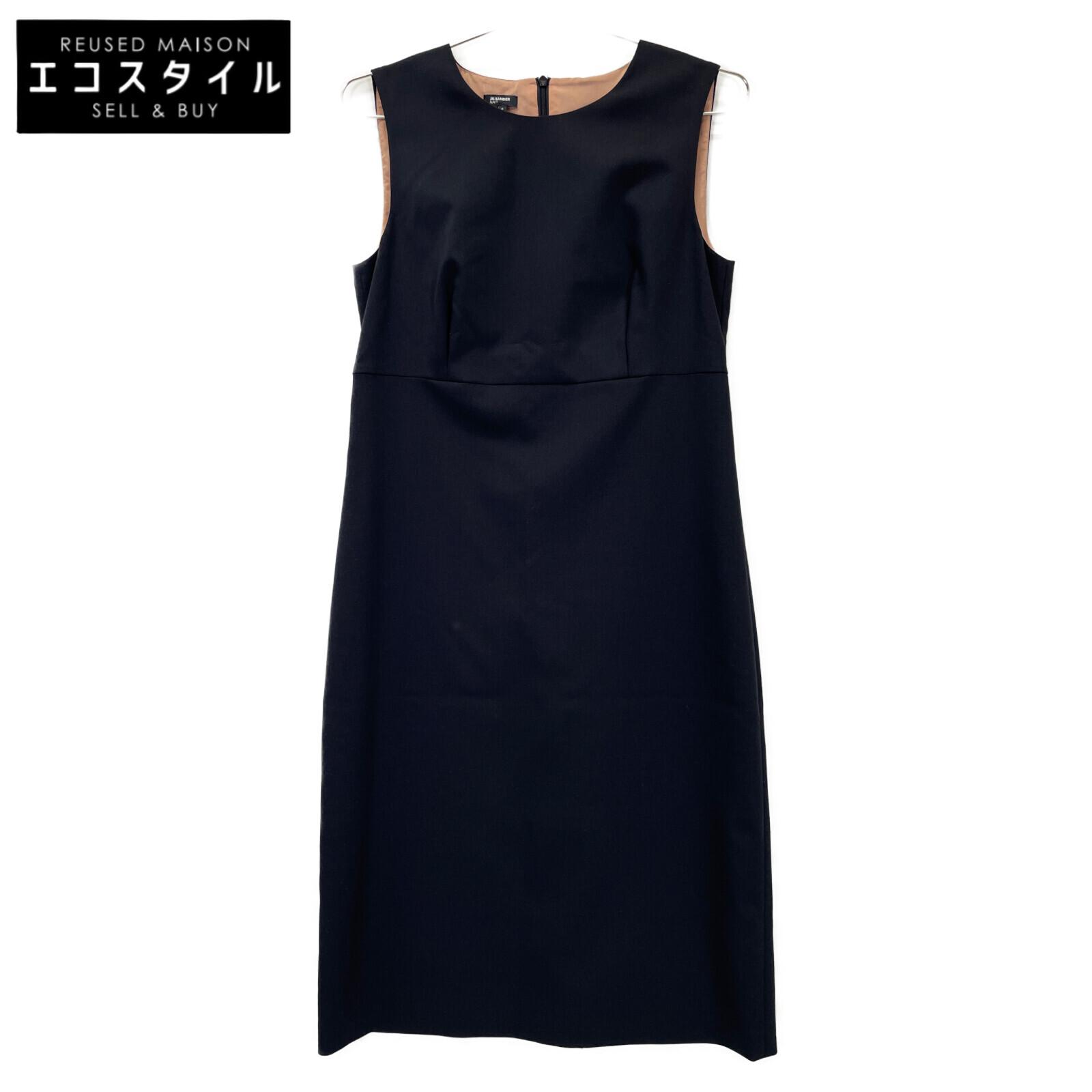 

JIL SANDER NAVY Navy wool blend sleeveless one-piece dress 36 NavyUsed