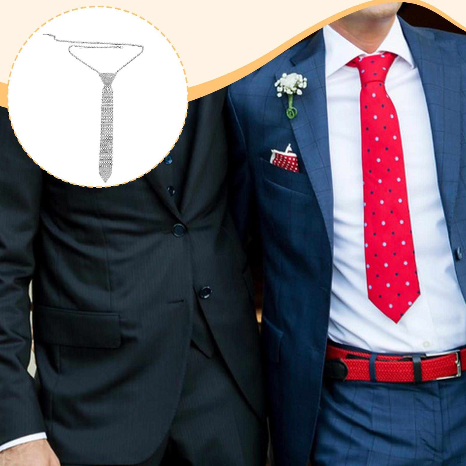 

Стразы Ожерелье Галстук Мода для Мужчин и Женщин Декоративные Регулируемые Аксессуары для Костюма Блеск серебряный