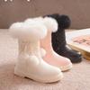 Girls' snow boots, winter children's boots, middle-aged children's plus velvet princess boots, girls' cotton shoes, midsole boots