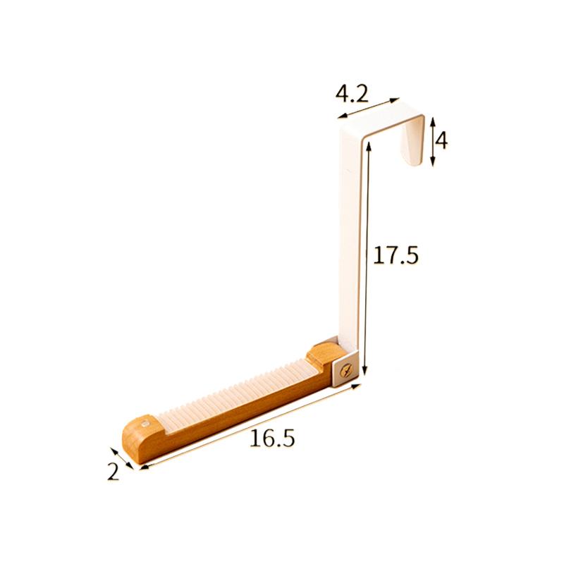 Home Rear Door Hook Foldable Kitchen Bathroom Accessories Portable Wooden Hook Clothes Bag Storage Rack Organization