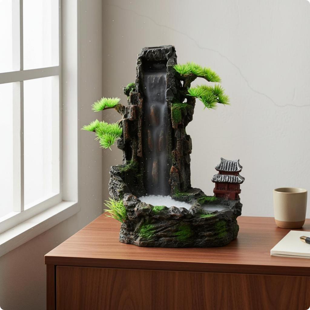 Hars Berg Waterval Ornament Realistisch Ontwerp voor Zoetwater, Zoutwater