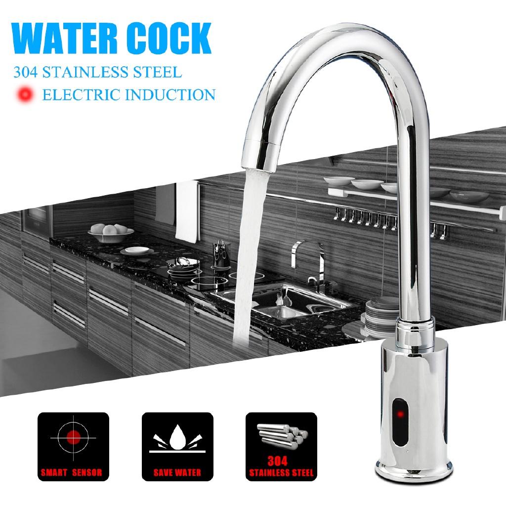 AC.220V Elektronik Otomatik Sensör Kontrollü Mutfak Su Musluğu Kızılötesi Modern Banyo Lavabo Bataryası Lavabo Sensörlü Musluk Ellerin Dokunuşu