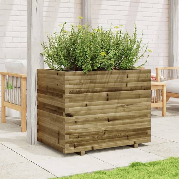 VidaXL Jardinière 90x60x72 cm bois de pin imprégné, jardinière d'extérieur, bac à fleurs, bac à tomates, jardinière de 3282648