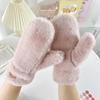 Imitation Rabbit Fur Gloves Women Winter Gloves Windproof Plush Thick Warm Plus Cashmere Gloves Soft Full Fingers Mittens Gloves