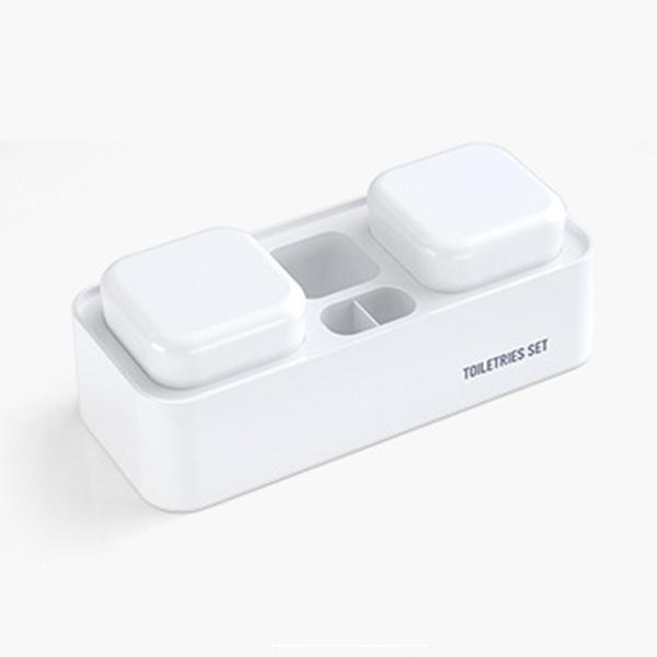 Bathroom Toothbrush Holder and Mouthwash Cup Set with Drainage and Ventilation Holes