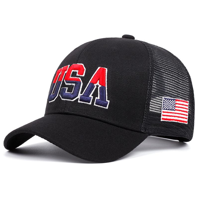 Fashion New Net Hat Usa Side American Flag Street Cycling Skateboarding Hat Street Dance Hip Hop Hat Sunshade Baseball Hat