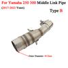 Slip On Motorcycle Exhaust Escape Middle Mid Link Pipe Connecting 51mm Moto Muffler For Yamaha XMAX 250 300 XMAX250 XMAX300