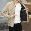 Men Stand Collar Long Sleeve Printed Slim Fit Casual Thin Jacket