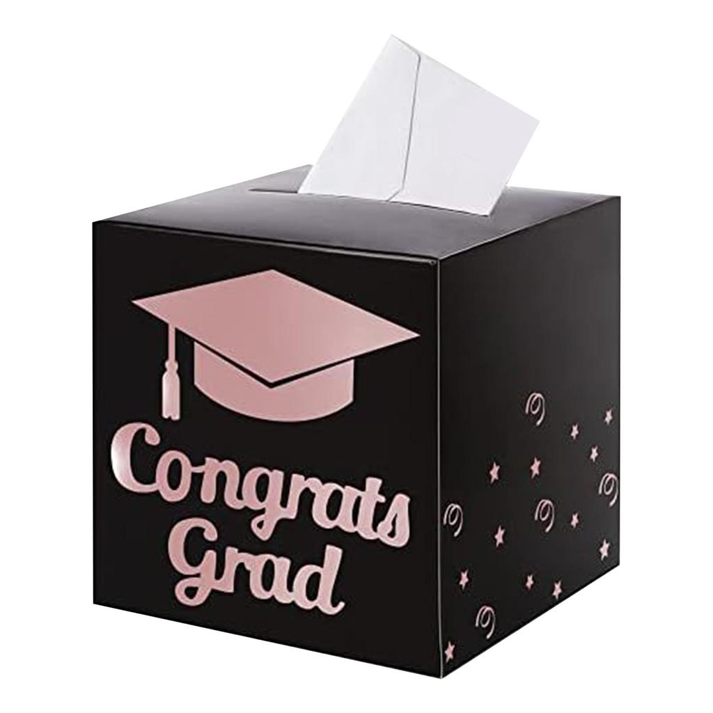 Graduation Card Box Holder, Congratulations Graduation Party Decoration And Foldable Cardboard Decoration Box For Graduation Party
