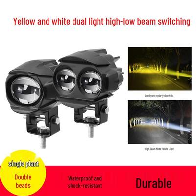 Zweifarbiger 80V LED-Scheinwerfer für Motorräder: Superhelle Fern-/Abblendlichter in Weiß/Gelb